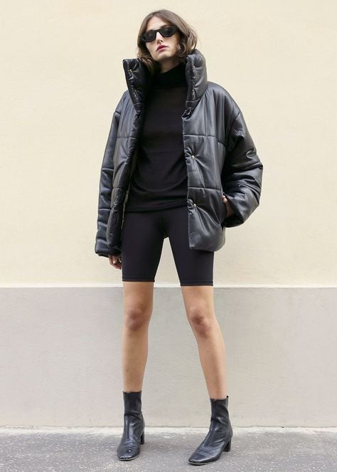 NVLT Women’s Faux Leather Puffer Coat