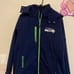 Seattle Seahawks NFL Men Large Thick Full Zip Pullover Jacket Coat Neon Blue