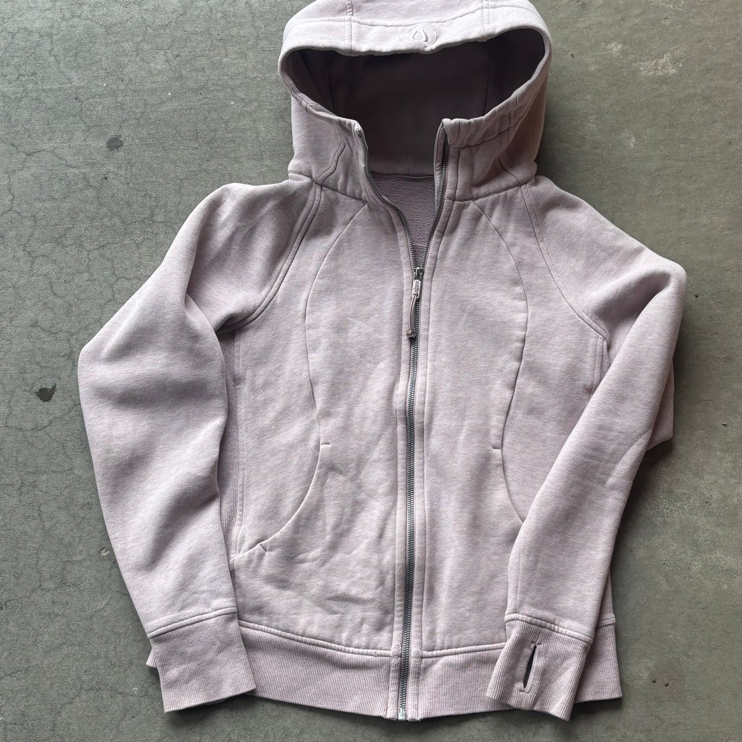 Lululemon Jacket Womens 2 Purple Gray Hoodie Sweatshirt Scuba Full Zip Ladies *
