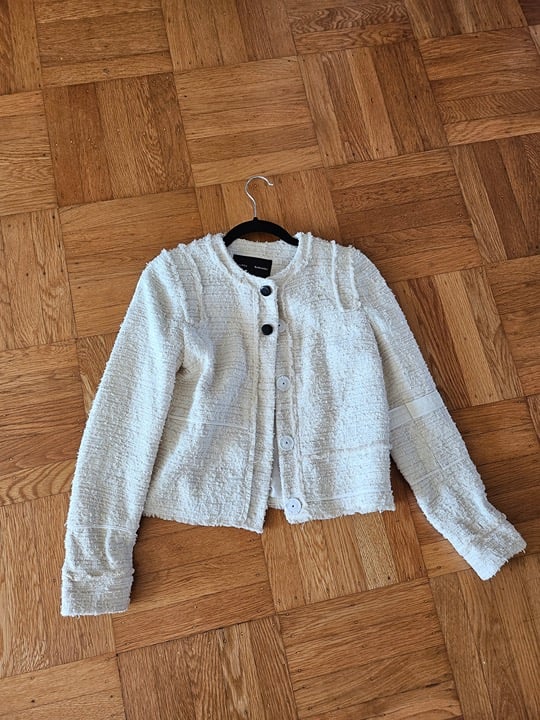 Proenza Schouler ivory tweed jacket US 4