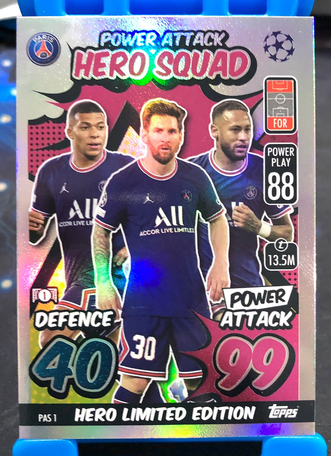 TOPPS MATCH ATTAX MESSI MBAPPE HERO SQUAD LIMITED EDITION 2021