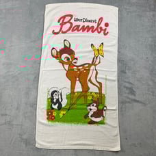 Vintage 90s Franco WALT DISNEYs BAMBI Graphic Bath Beach Towel THUMPER & FLOWER