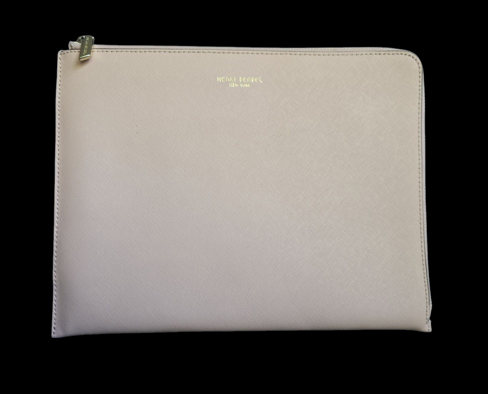 EUC Henri Bendel iPad Cover 11 × 8.5 Zip-around Pink Saffiano Leather Clutch