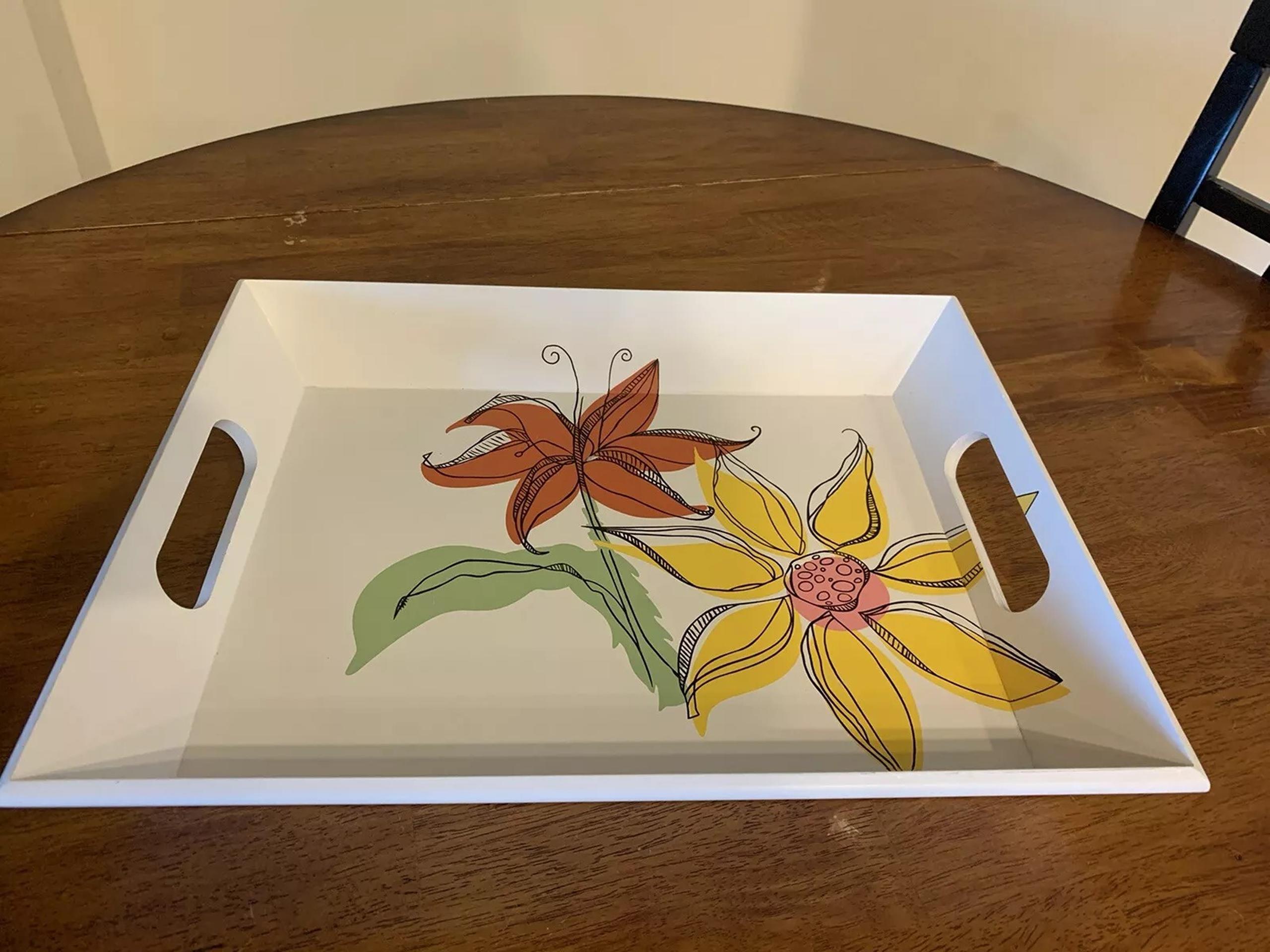 Starbucks Wood Tray Asiatic Lily 17"