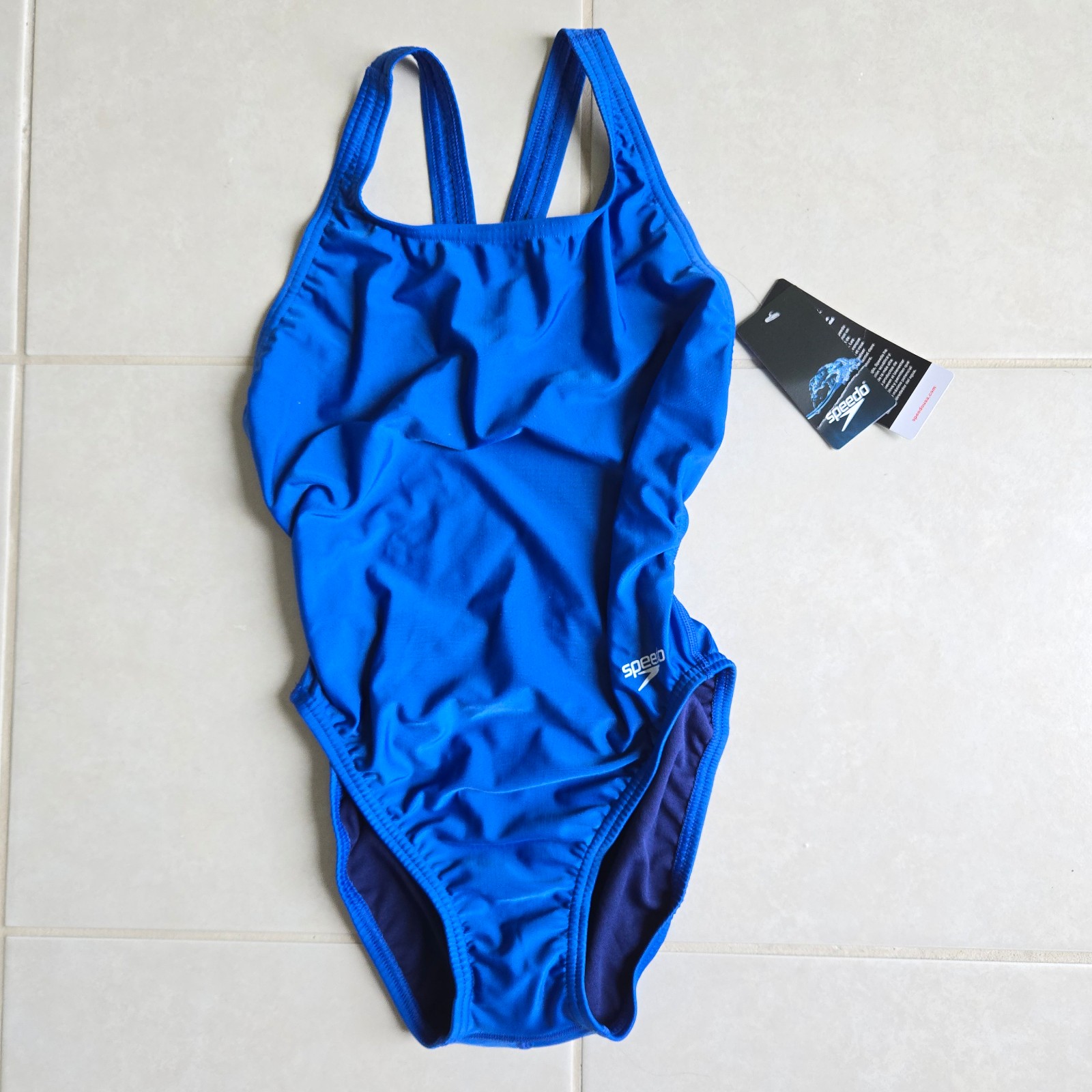Speedo Womens sz 8/34 Blue Competition training Swimsuit 49.50 retail