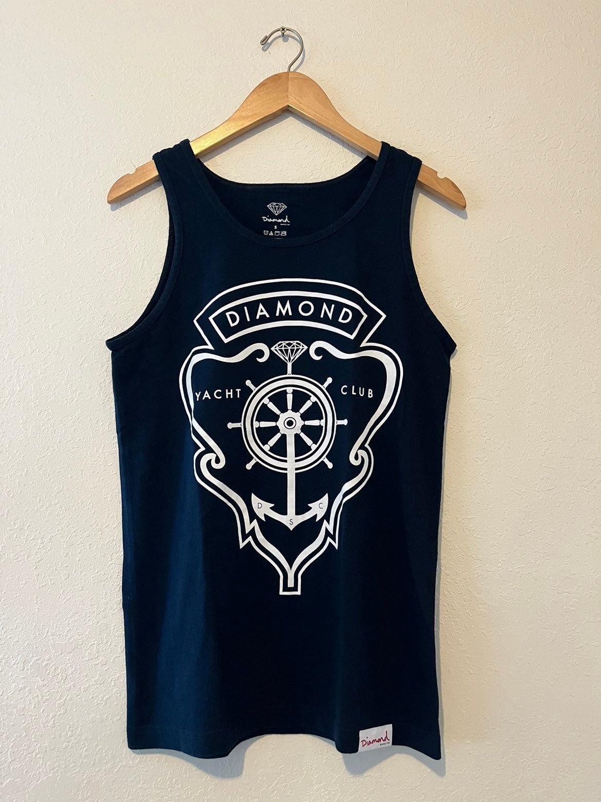Navy Diamond Tank Top