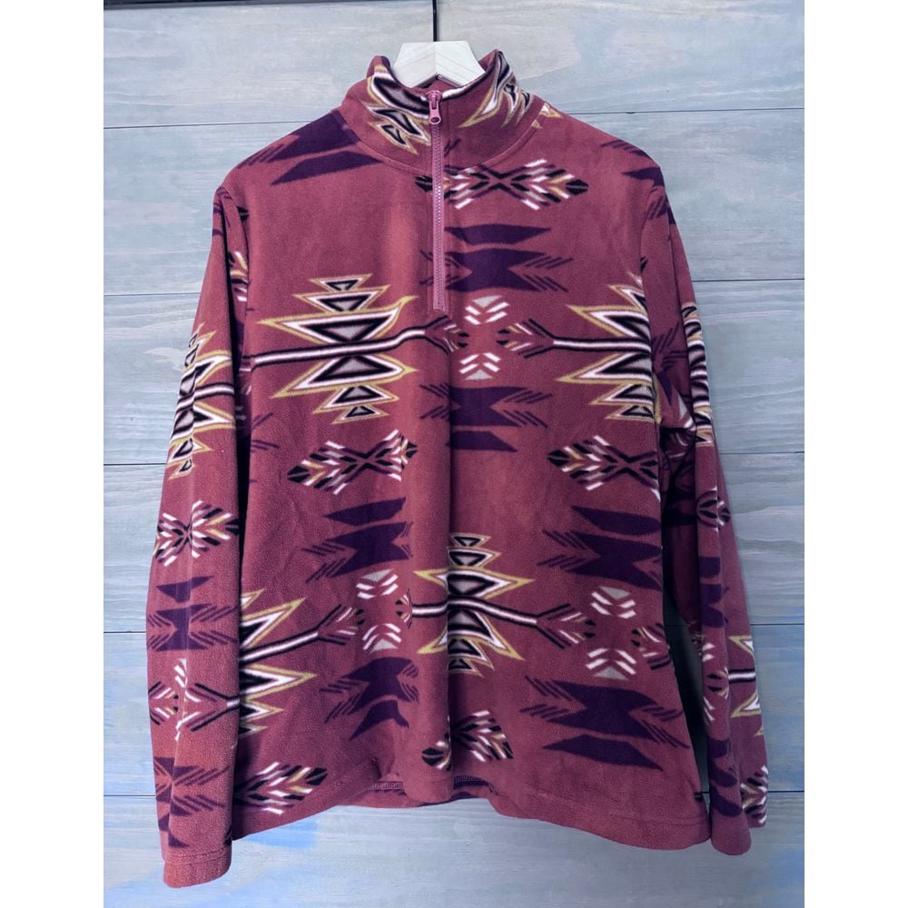 COTTON RYE OUTFITTERS WOMENS AZTEC WESTERN Polar Fleece Pullover