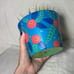 Hand painted Planter “Red Berry Blues”