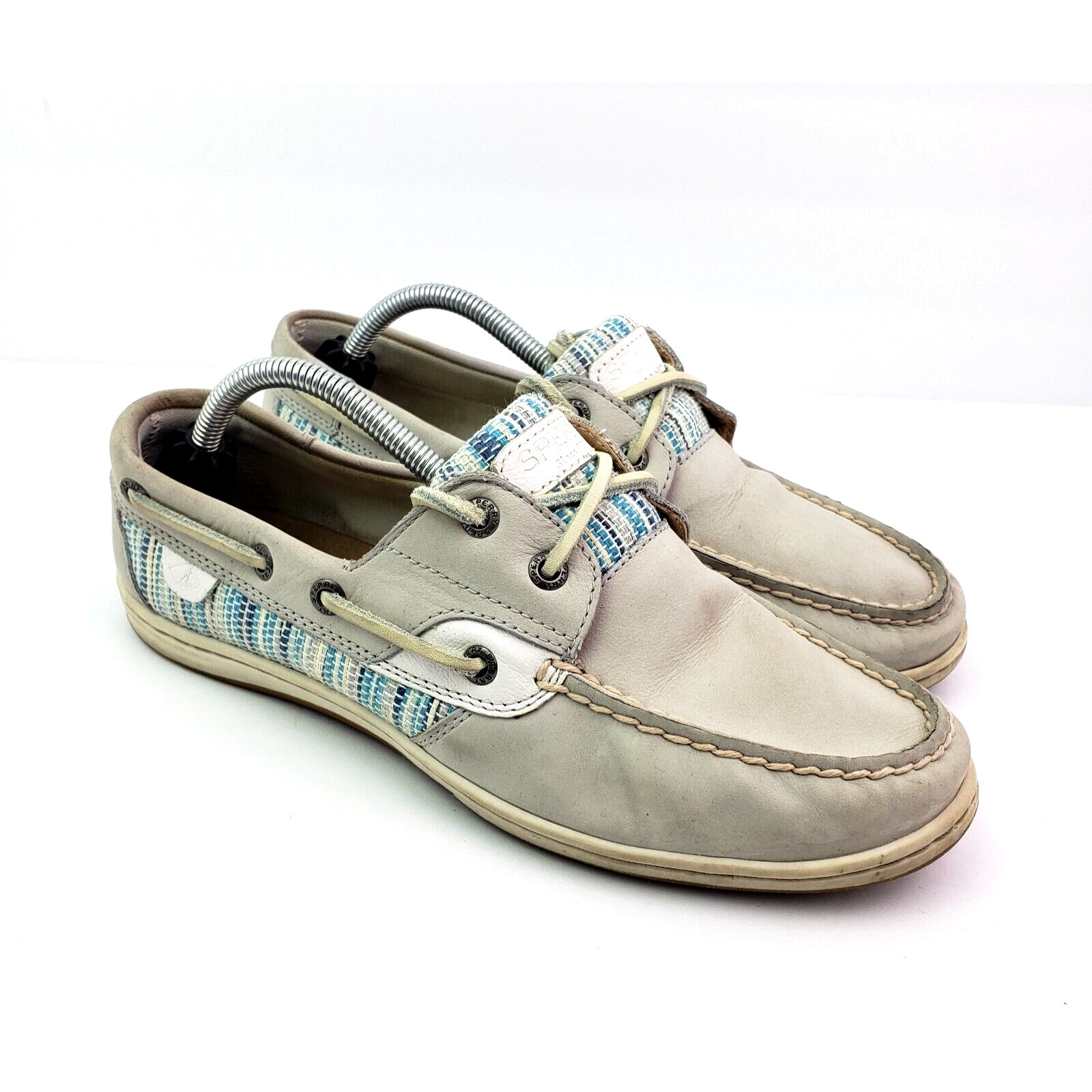 Sperry To pSider Womens Size 8.5 Gray Leather Slip On Casual Boat Sneaker Shoes