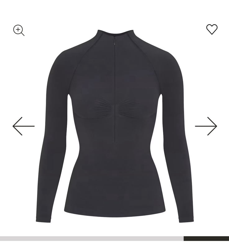 NWT skims NWT skims SEAMLESS SCULPT ZIP FRONT LONG SLEEVE T-SHIRT ash small