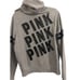Vintage Y2K Victoria's Secret PINK Black Sequin bedazzled Full zip Hoodie L Gray