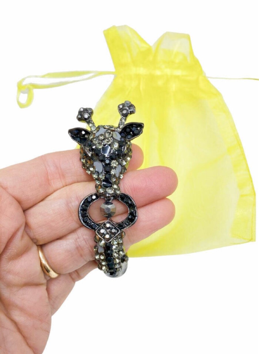 Giraffe Enamel & Rhinestones Chunky Bracelet