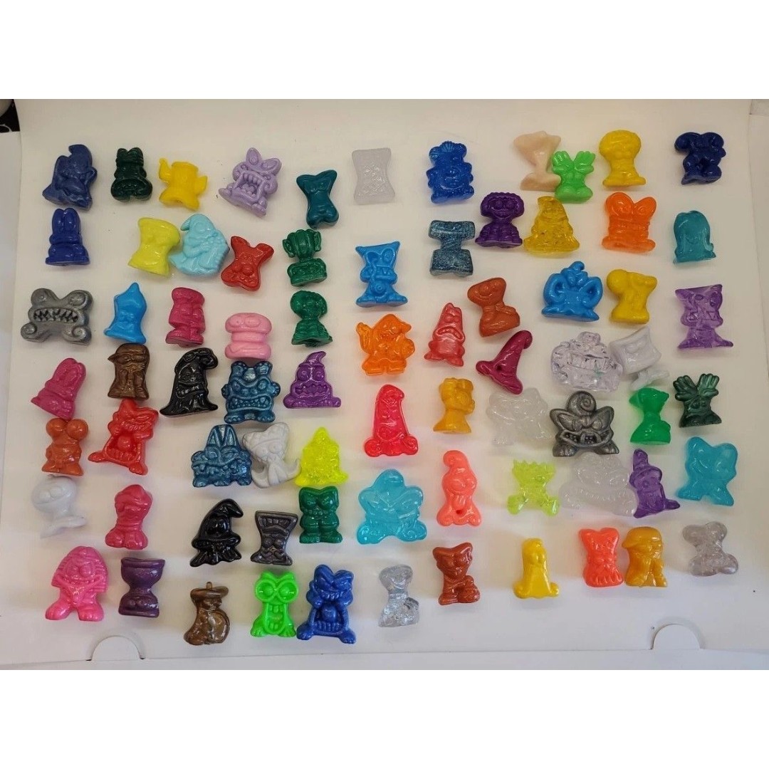 Crazy Bones Lot Of 71 Figures Mixed Colorful Collectible Mixed Sizes & Colors