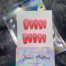 Pink ombré press on nails