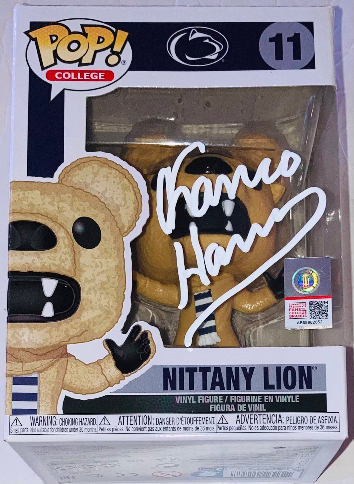 FRANCO HARRIS STEELERS-PSU LEGEND SIGNED NITTANY LIONS FUNKO POP EXACT PROOF RIP