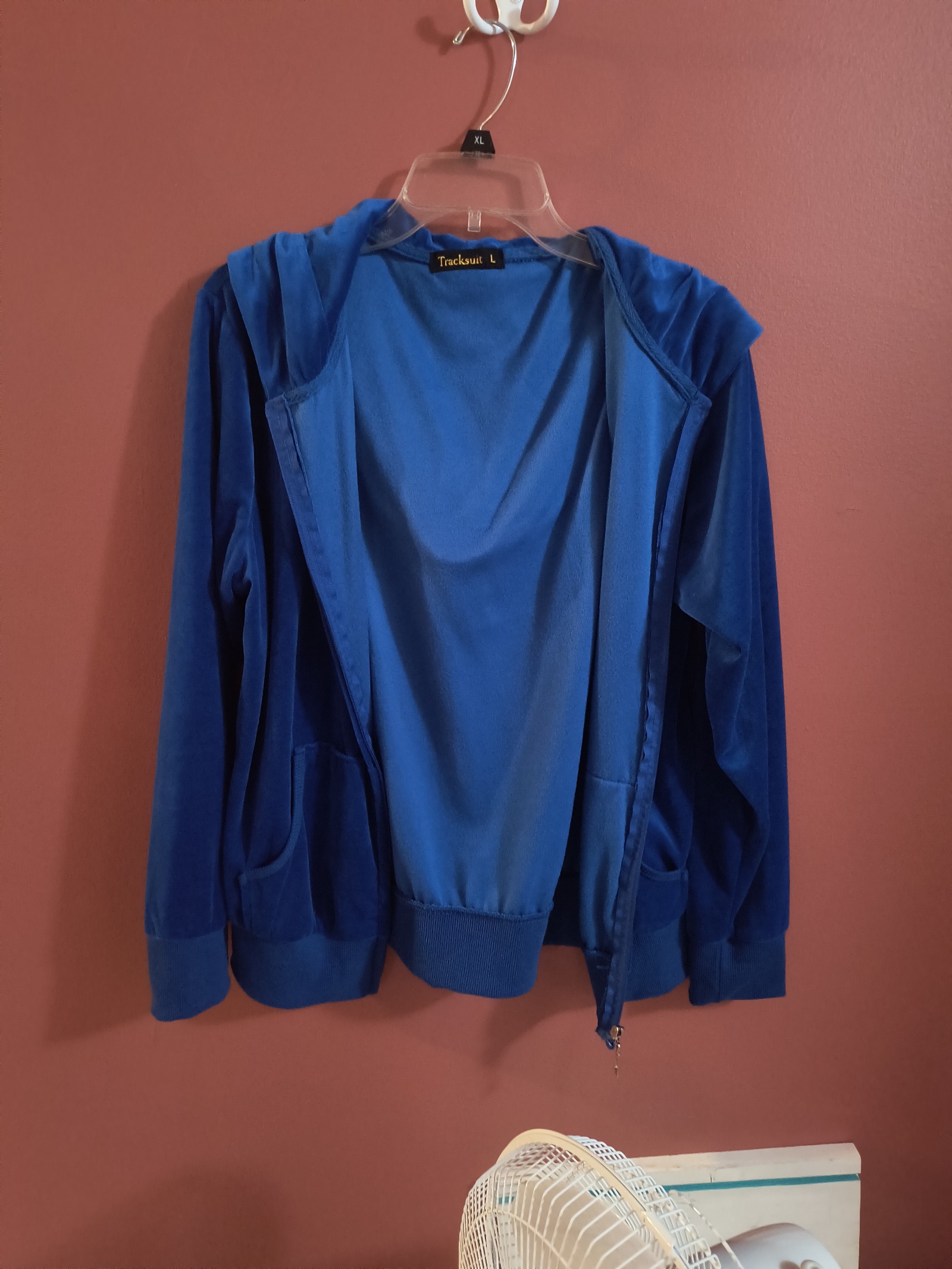Velour blue zip up