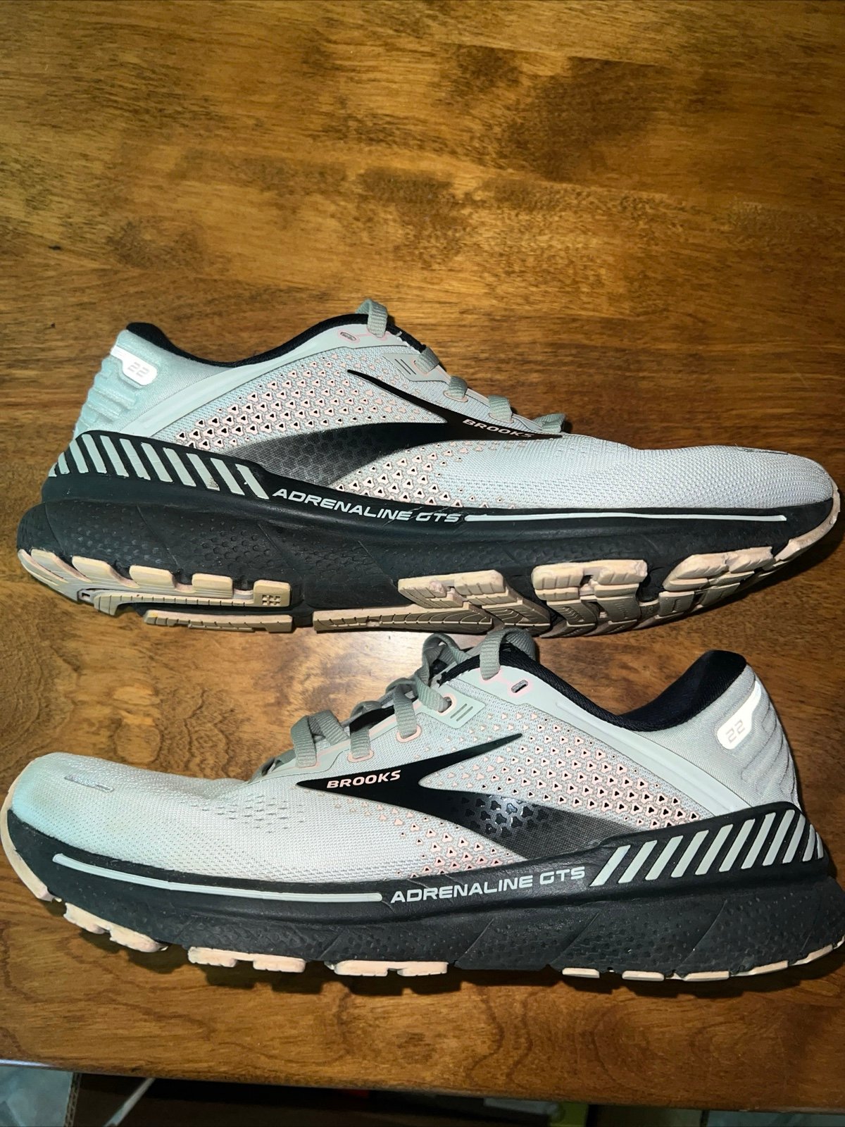 Brooks Women's Adrenaline GTS 22 Running Shoes Grey/Rose/Black Size US 11 B