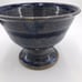 Colander Pottery Ceramic Handmade Pedestal Berry Bowl Two Tone Blue Rustic