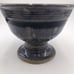 Colander Pottery Ceramic Handmade Pedestal Berry Bowl Two Tone Blue Rustic