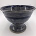Colander Pottery Ceramic Handmade Pedestal Berry Bowl Two Tone Blue Rustic