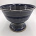 Colander Pottery Ceramic Handmade Pedestal Berry Bowl Two Tone Blue Rustic