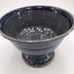 Colander Pottery Ceramic Handmade Pedestal Berry Bowl Two Tone Blue Rustic