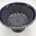 Colander Pottery Ceramic Handmade Pedestal Berry Bowl Two Tone Blue Rustic