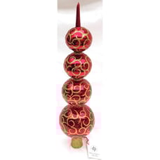 Christopher Radko RHAPSODY FINIAL Christmas Tree Topper red glass & gold 15.75 L