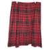 Vintage Wool Plaid Pleated Wrap Skirt XL Midi Fringe Edge Red Green Christmas