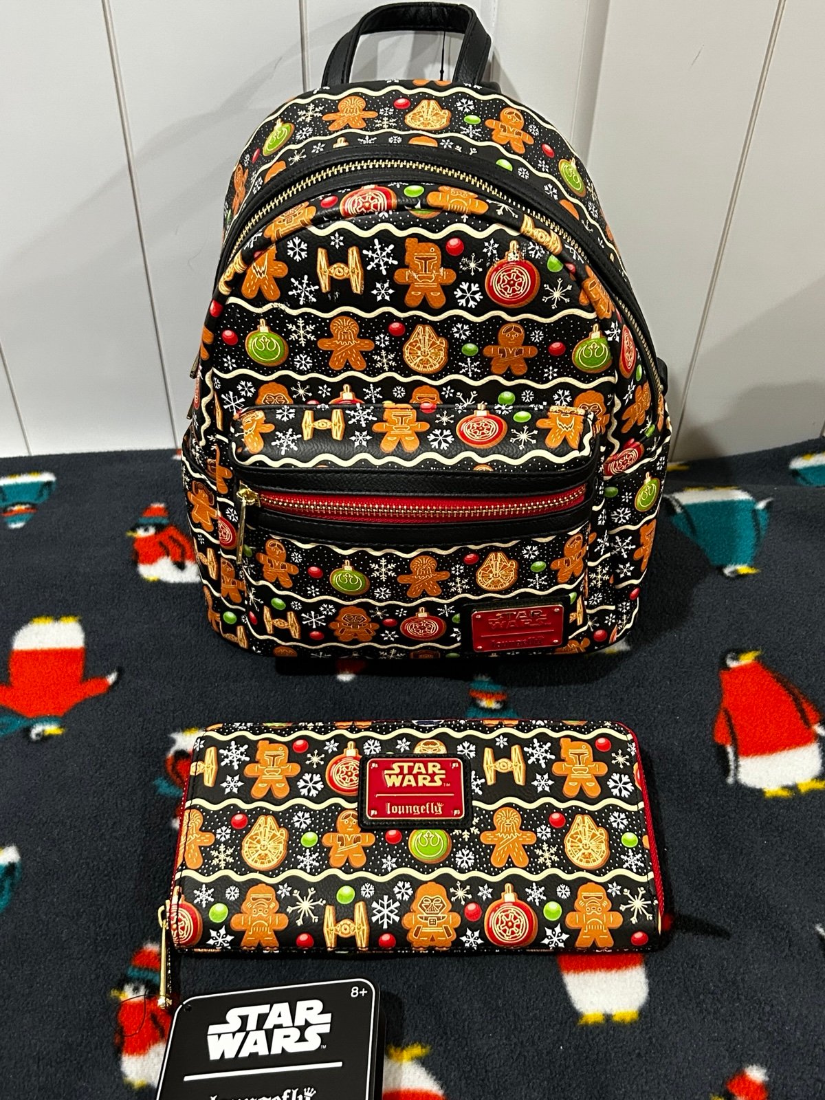 Loungefly Star Wars Gingerbread Christmas backpack and wallet