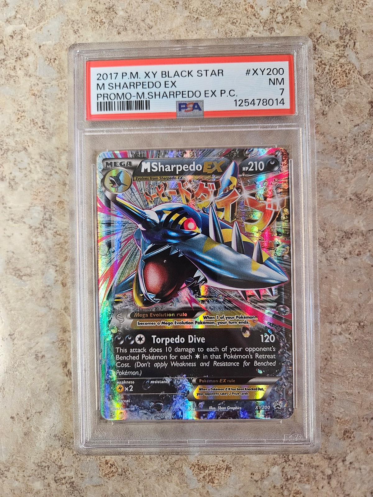Pokemon Card Mega Sharpedo EX PSA Graded 7