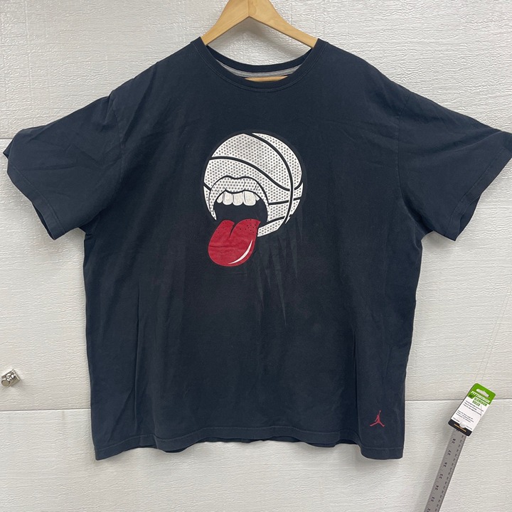 Jordan Vintage Jumpman Black T-Shirt Graphic Basketball tongue Print Unisex 3XL
