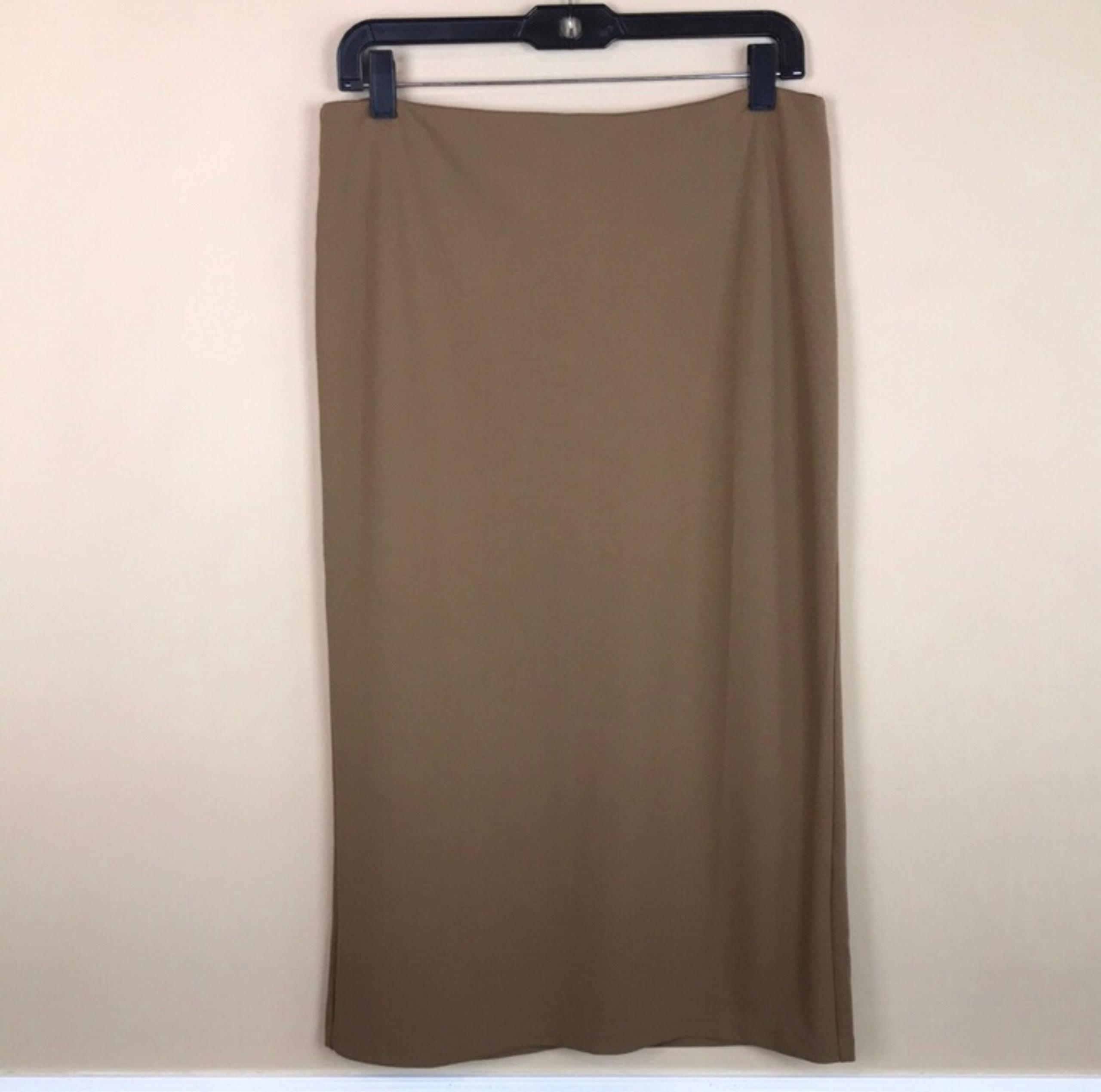 NWT Zara Women’s Career Chic Office Minimalist Capsule Tan Pencil Midi Skirt