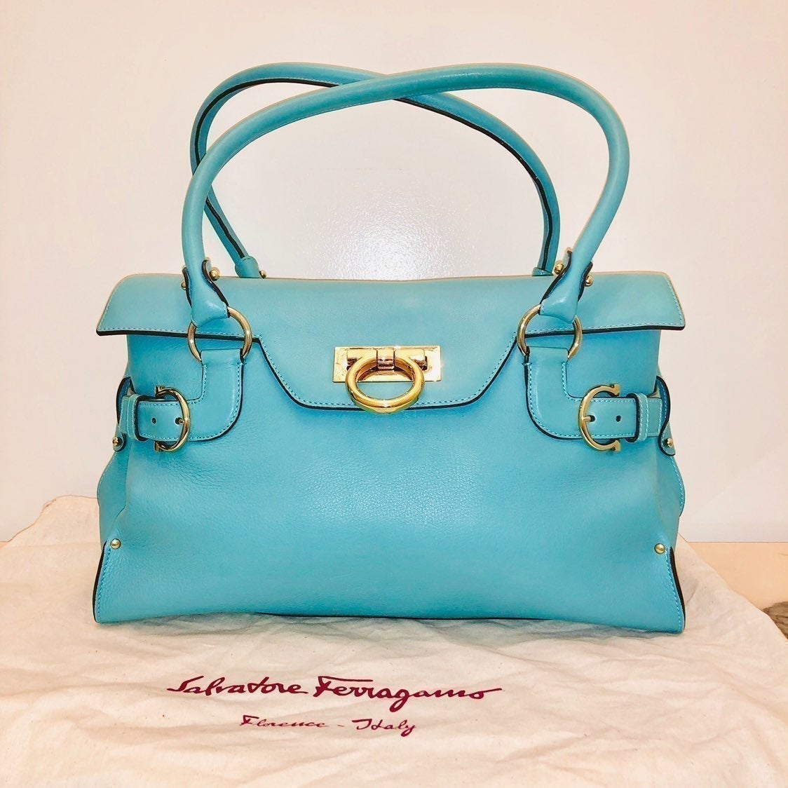 Salvatore Ferragamo Virna Turquoise Bag