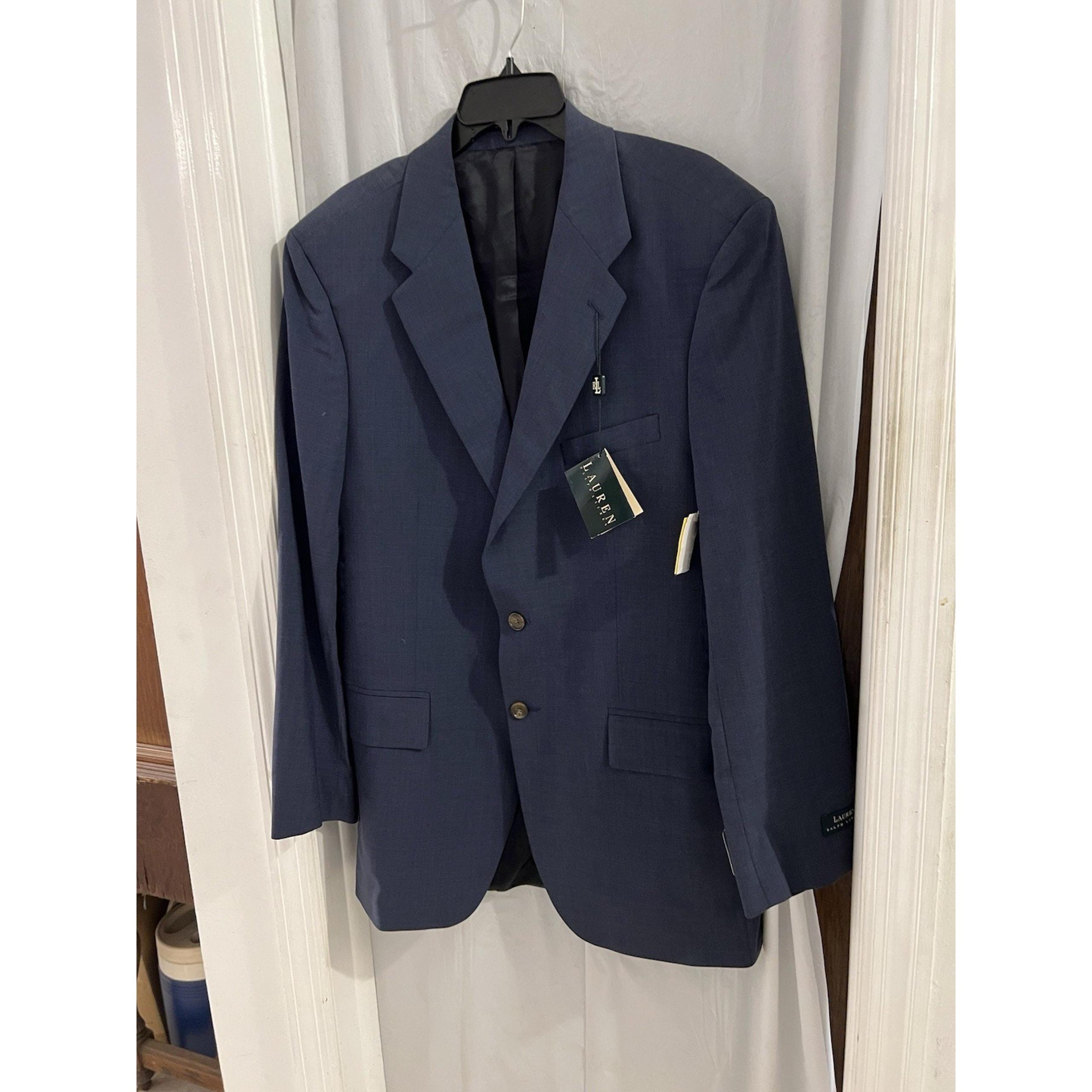 Lauren Ralph Lauren Blue Two Button Men’s Wool Blend Blazer NWT 42L