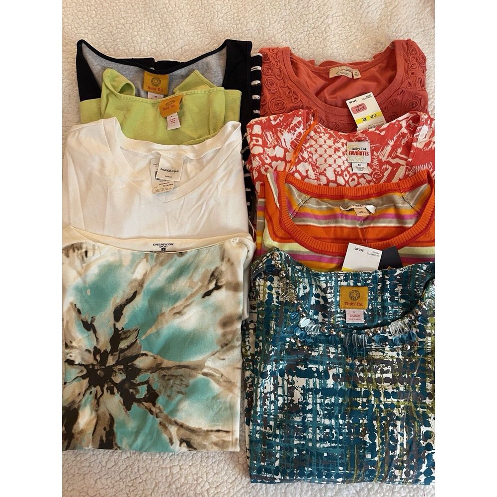 8 Medium liz Claiborne, ruby rd, Jones New York , Decorated Original tops NWT