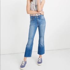 Madewell Cali Demi-Boot Jeans in Farrah Wash: Knee Patch Edition Size 25