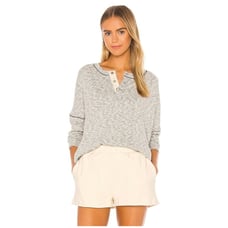 Free People Beach Size XS Sleep To Dream Knit Top In Alabaster Gray