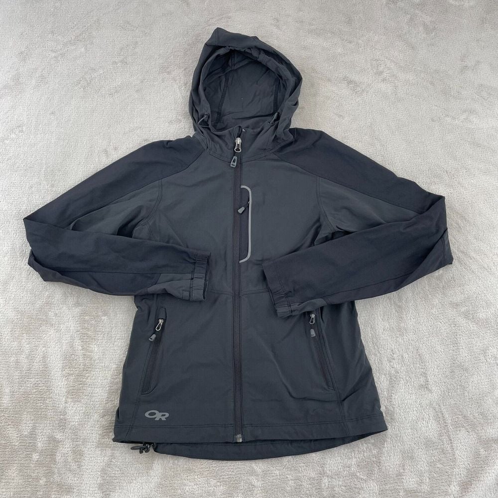 Outdoor Research Ferrosi Jacket Women XS Grey Hooded Full Zip Pockets Wicking