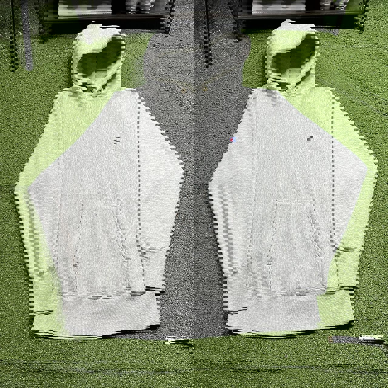 vintage champion reverse weave warmup made in usa grey hoodie