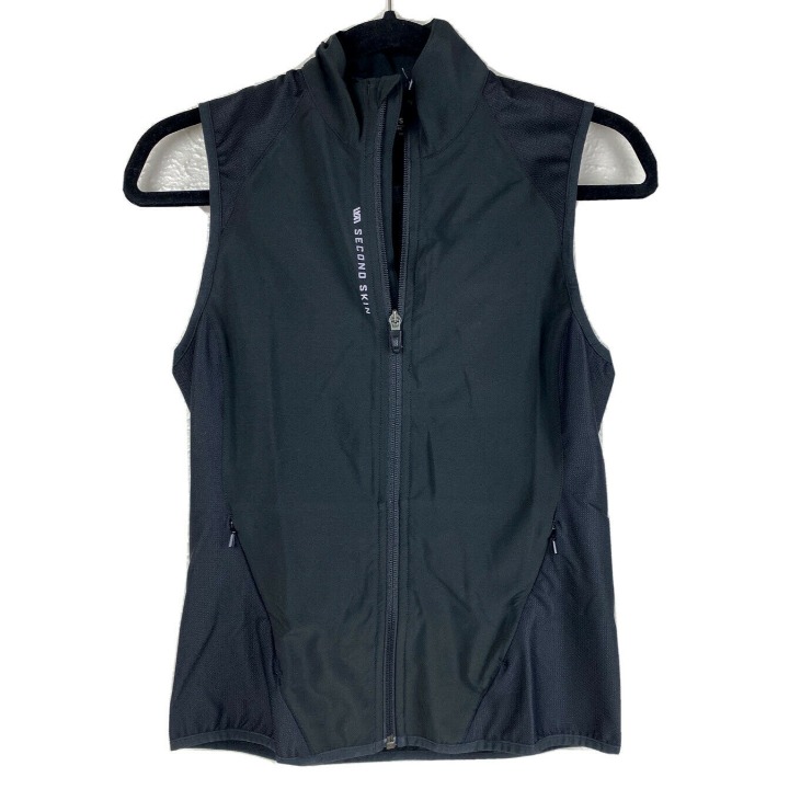Second Skin Black Training Women XS Vest Light Weight Mesh Panels Cycling NWT