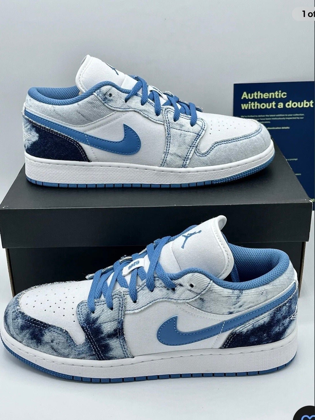 Washed denim jordan 1 low