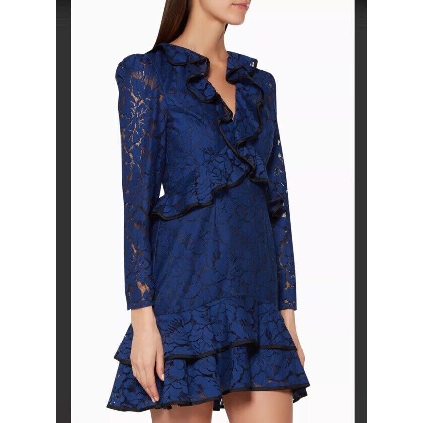 NEW Keepsake the Label Dress Size Small Navy-Blue Lace Encore Dress 200