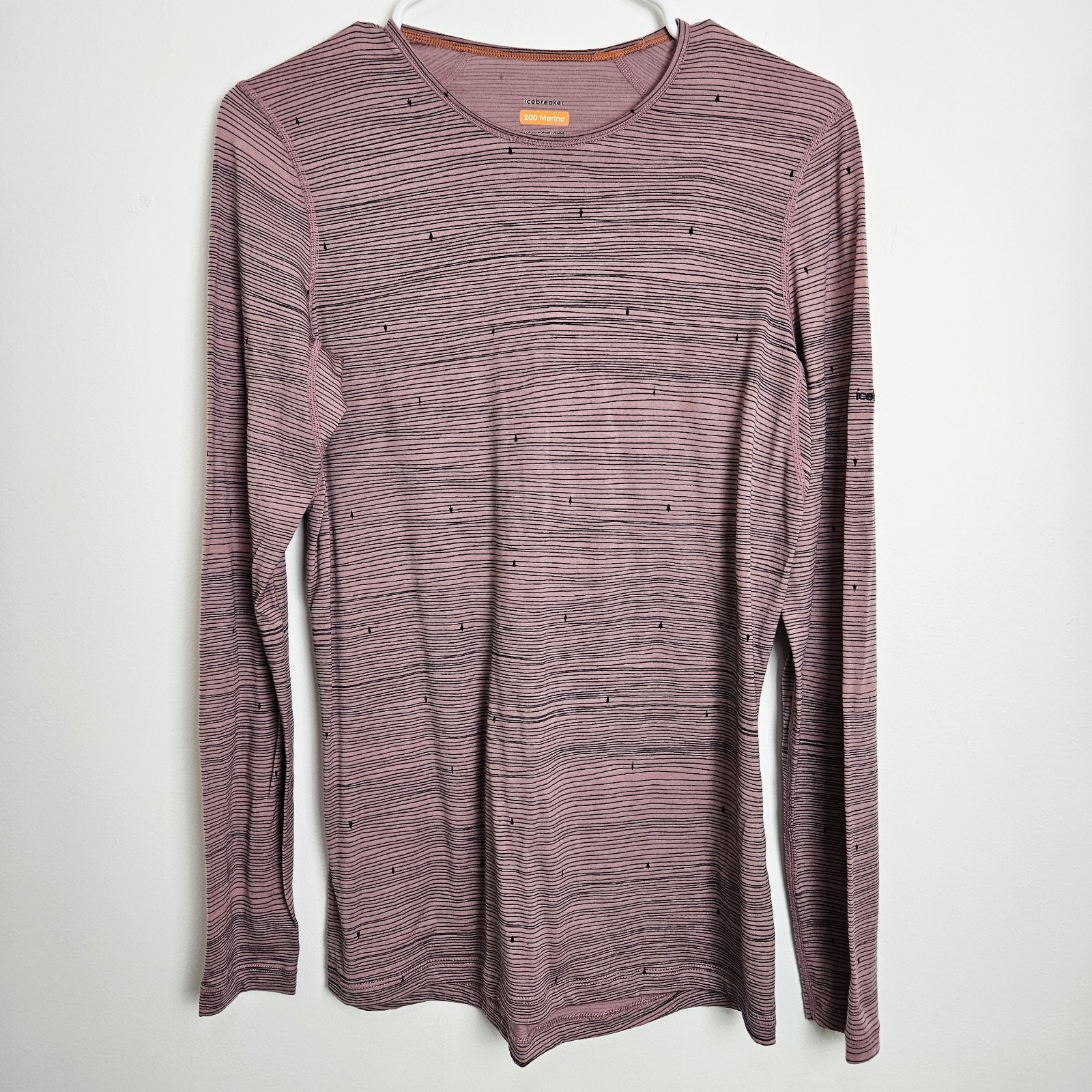 Icebreaker Women's Size L 200 Oasis Merino Wool Base Layer Long Sleeve Pink