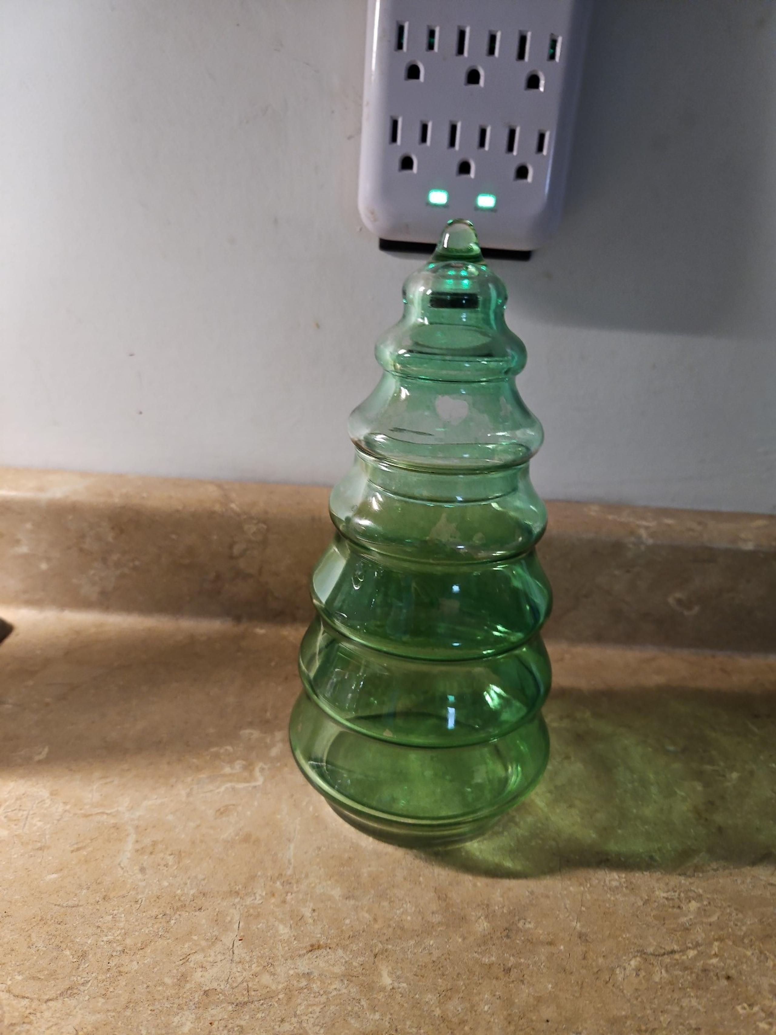 Green Christmas Tree Apothecary candy jar