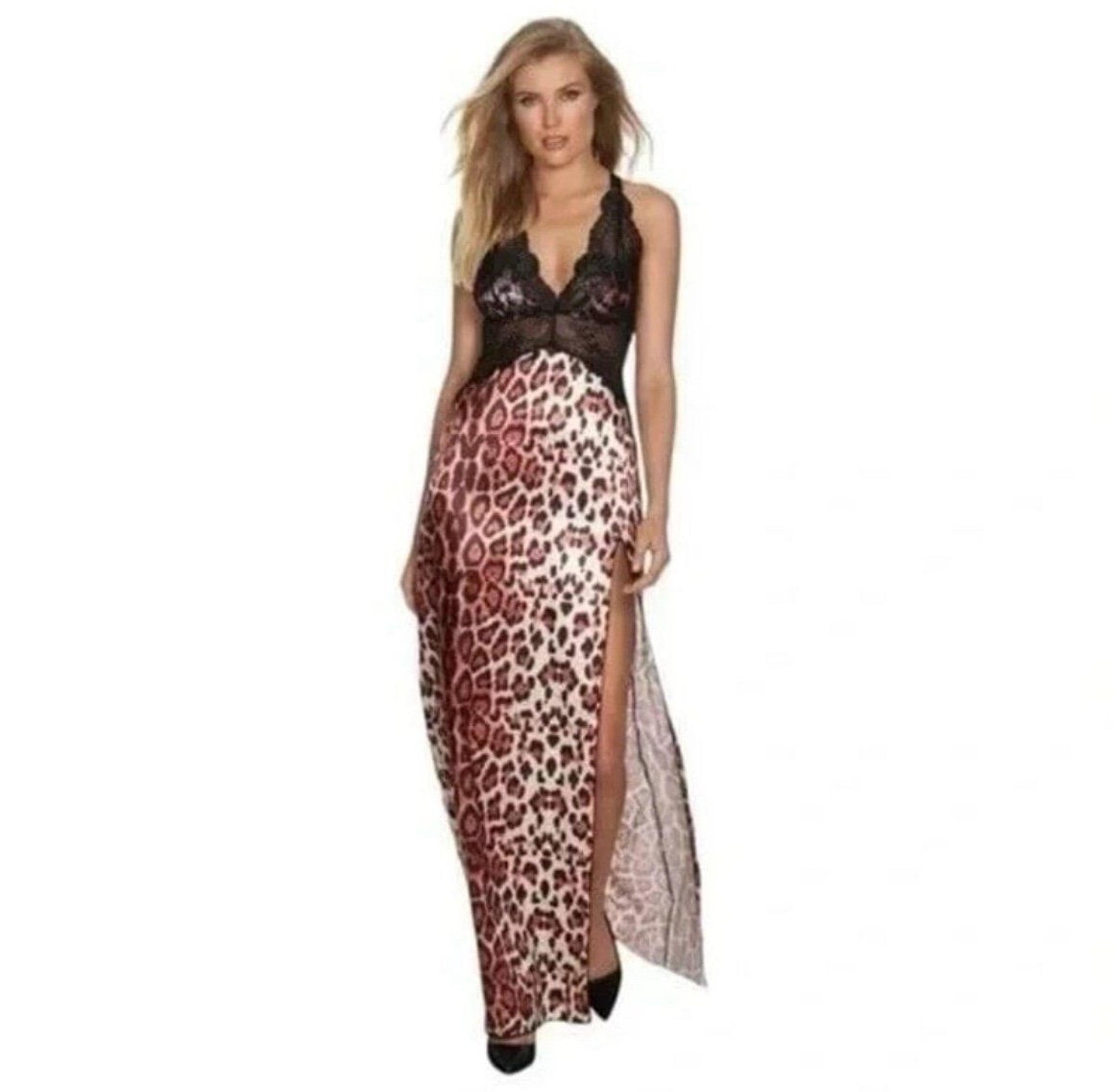 Frederick's of Hollywood Woman’s Size S Rosalina Rose Satin & Lace night gown