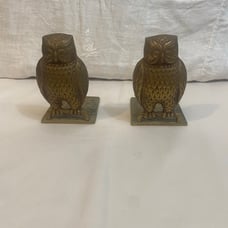 Brass Finish Wise Owl Bookends