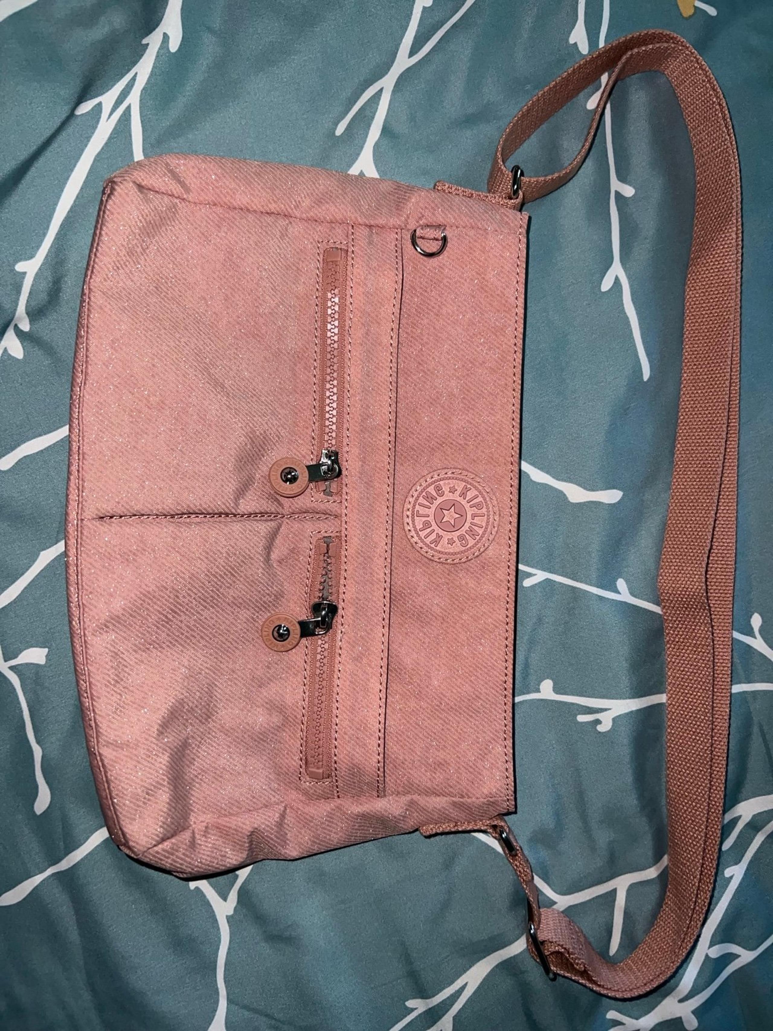 kipling pink glitter bag