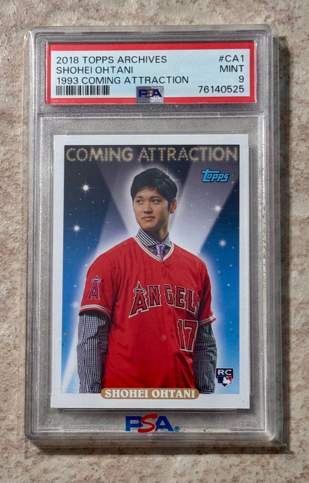 2018 Topps Archives 1993 Coming Attraction #CA1 Shohei Ohtani Rookie Card PSA 9