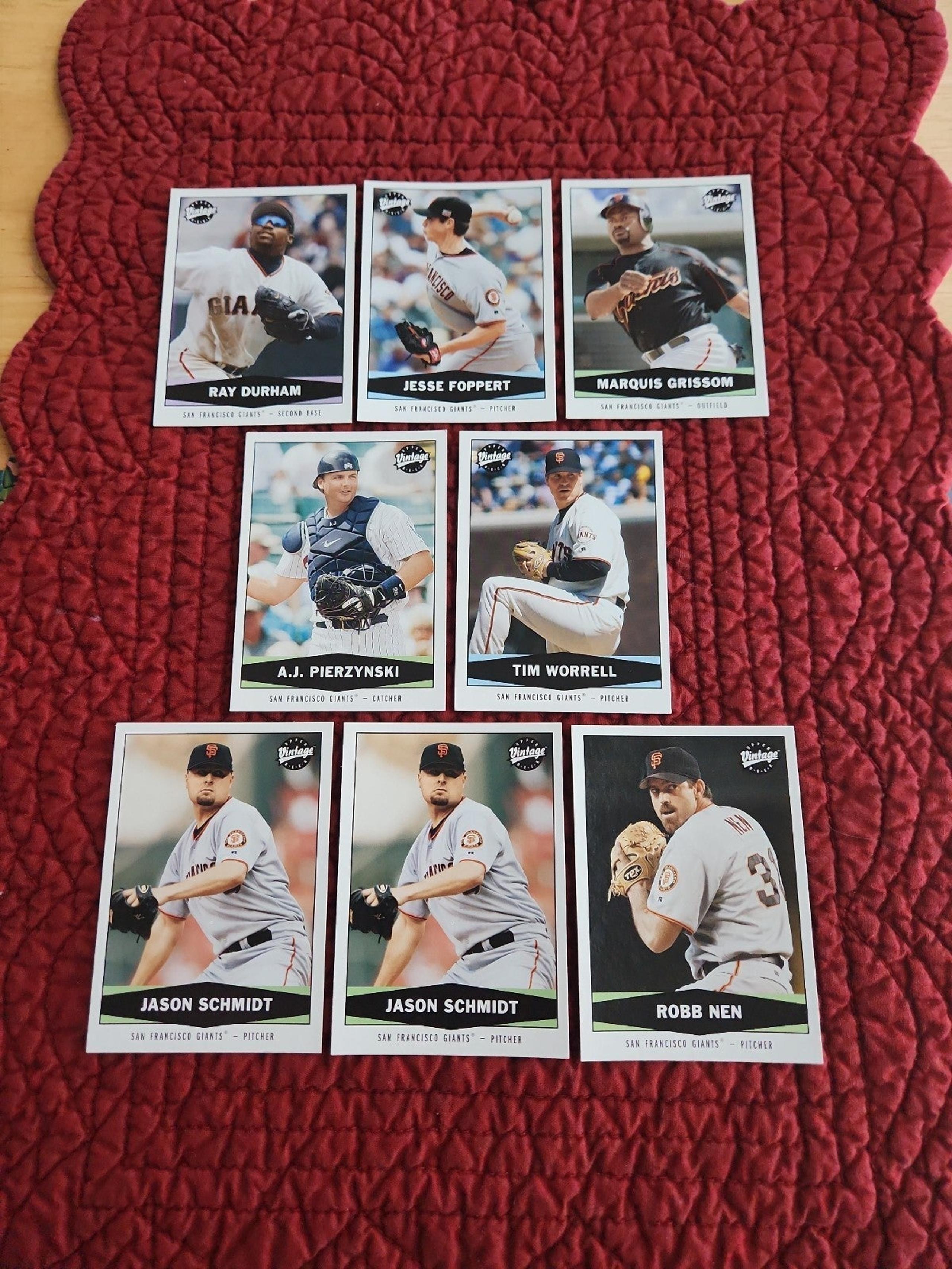San Francisco Giants 2004 Upper Deck Vintage Baseball Trading Cards, 7 players